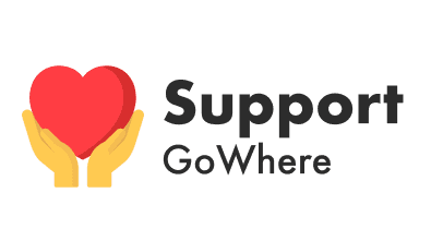 Support Go Where logo with a hand holding a heart.